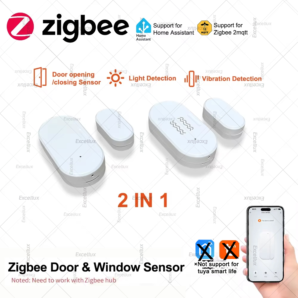 Home Improvement Hardware - Zigbee 3.0 Tür-Fenster-Sensor mit Helligkeit/Vibrationssensor, Smart