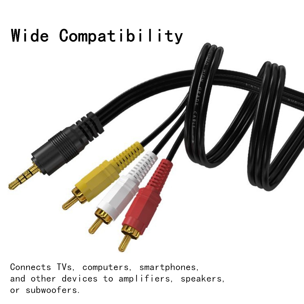 Home Improvement Videos - 3,5 mm auf 3 Cinch-Audio-Video-Kabel, vergoldetes