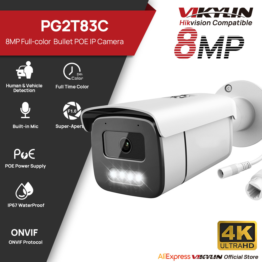 Home Improvement Videos - Vikylin 8MP Vollfarbige Nachtsicht-Bullet-IP-Kamera mit Personen-