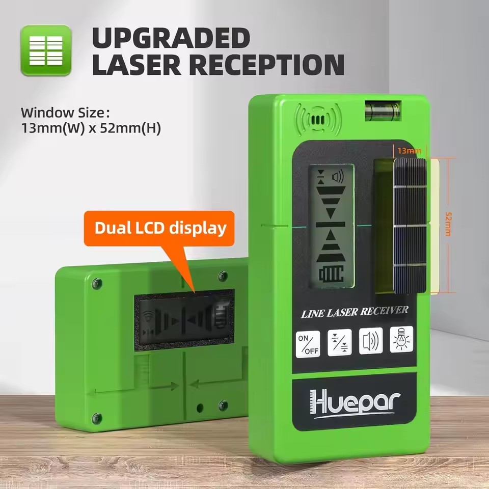 Level Laser Line - Huepar Laser-Empfänger LR-5RG für Laser-Nivelliergeräte Grüner