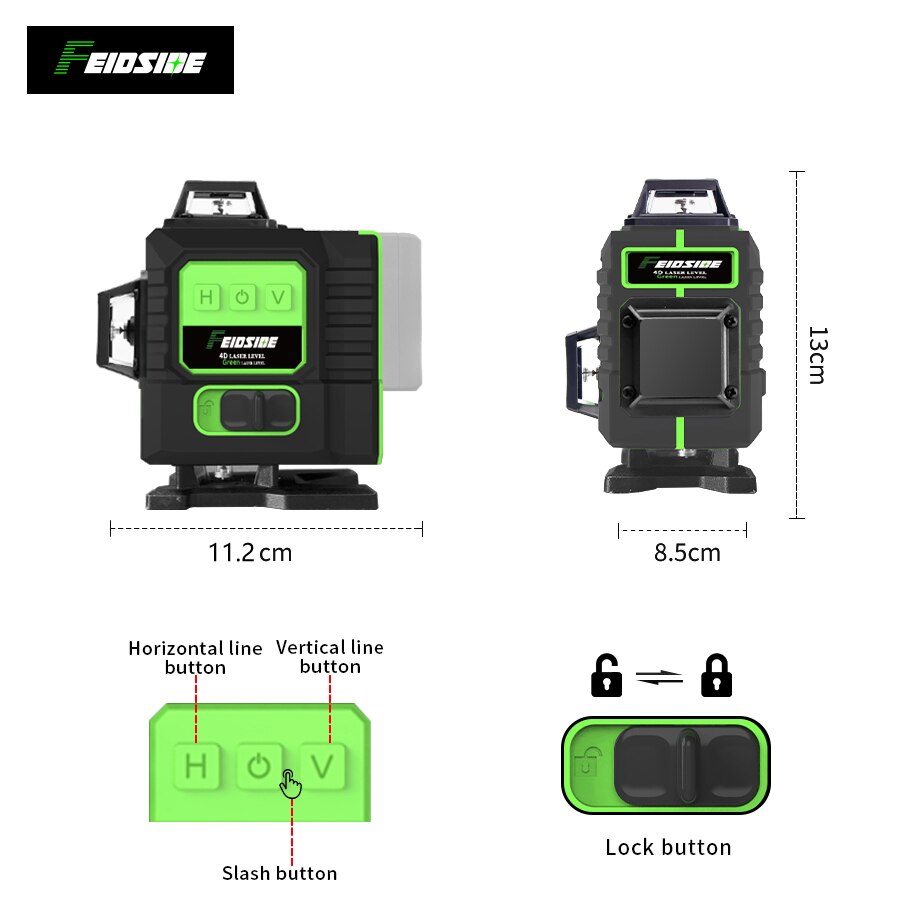 FEIDSIDE 16/12-Linien Grüner L – Level Laser Line Bewertung und Preis