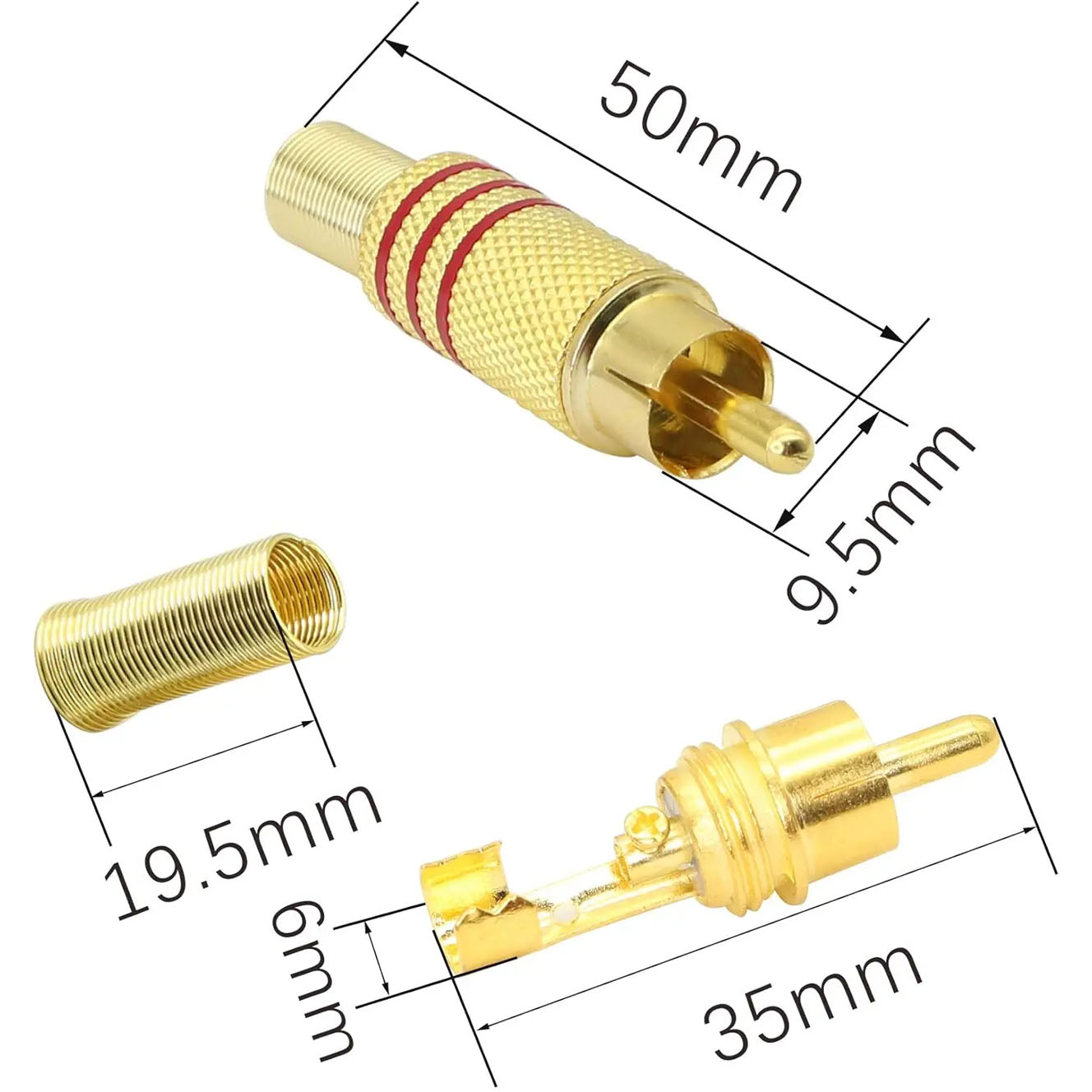 4 Stück RCA-Stecker Vergoldet  – Home Improvement Videos Bewertung und Preis