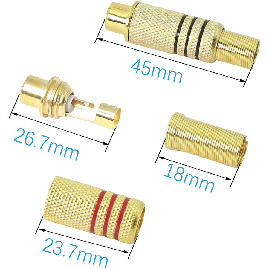 4 Stück RCA-Stecker Vergoldet  – Home Improvement Videos Bewertung und Preis